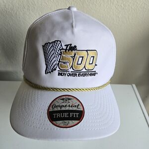 The 500 Indy Over Everything Indianapolis 500 Logo Snapback Hat Rope White‎ New